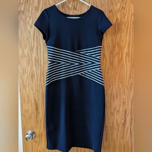 SALE💙Navy & White Stripe Cap Sleeve Sheath Dress - Size 6